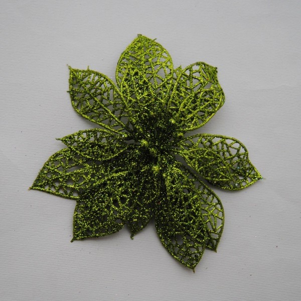 1Pcs 6 inch Christmas Flowers Xmas Tree Decorations Hollow For Wedding Party Home Decor Ornaments,green