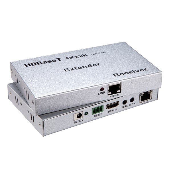 4Kx2K 100M ultrathin HDBT Extender ( Support HD BaseT,4Kx2K, POE , RS232,Bi-directional IR)