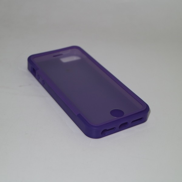 Full Screen Window ,Touch Transparent View Flip Case Cover for iPhone5S ,purple