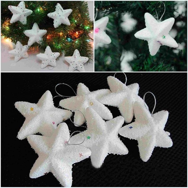 6pcs/bag foam Little Star Christmas Tree Pendant 6cm high quality hot sale
