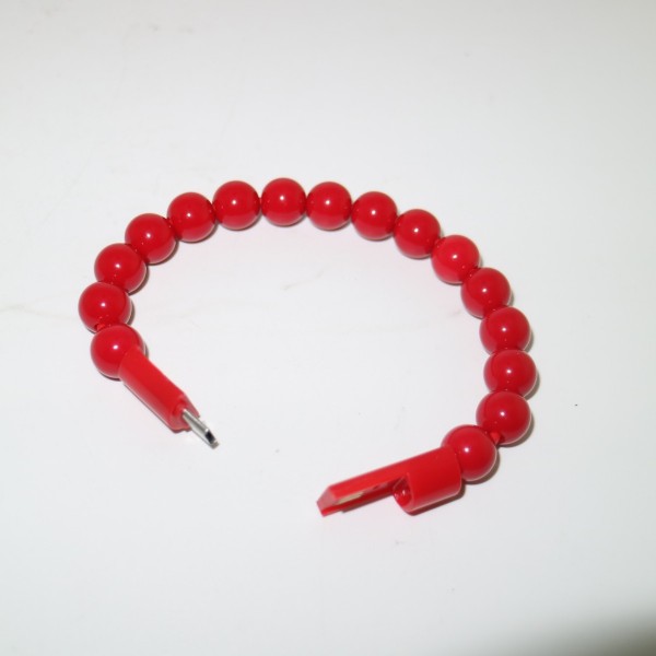 Beads Bracelet Micro USB Charger Data Sync Cable Cord for Samsung HuaweI LG HTC,red
