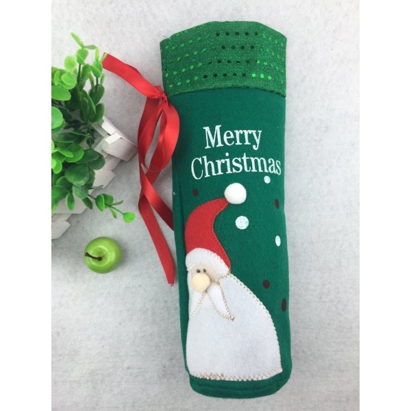 Christmas Red Wine Bottle Bags champagne covers Wine Holder bag Gifts Bag Santa Claus Snowman decoration supplies new 20
