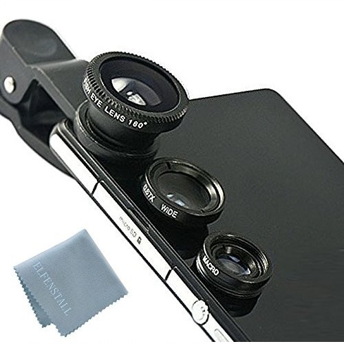 3 in 1 Clip-On Kamera Adapter Optische Weitwinkelobjektiv FishEye Fischauge Objektiv Linse & Micro Objektiv Li