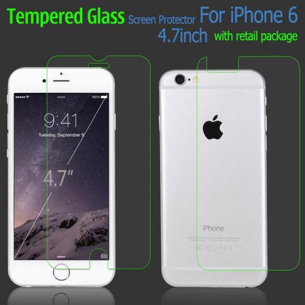 4.7inch Clear Tempered Glass Screen Protector for iPhone6,with retail box