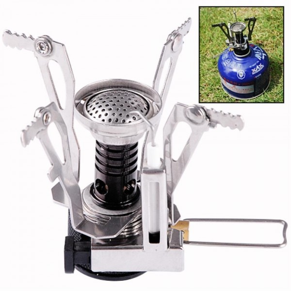 Mini Stove Portable Outdoor Picnic Gas Stove Foldable Camping Mini Steel Ultralight Backpacking Canister