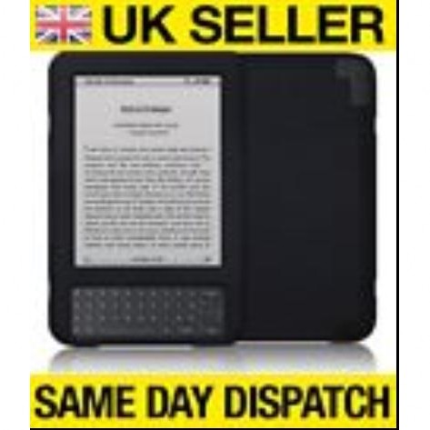 BLACK SILICONE CASE COVER FOR AMAZON KINDLE 3 3G