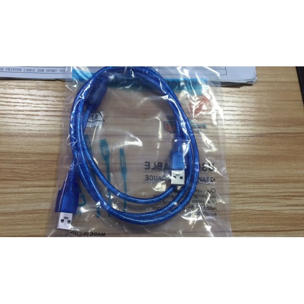1.8M USB 2.0 cable A Male to A male Cable transparent blue