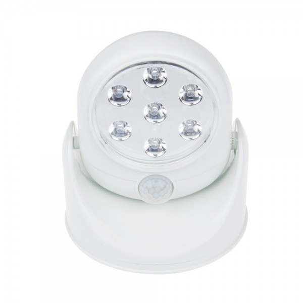New Motion Activated Cordless sensor light 360 degree rotable Led infrared sensor lamp small night light wall lamp bed-lighting(White)