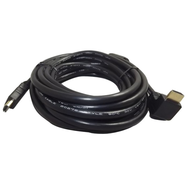 5.0M one end angled HDMI1.4 cable AM/AM HDMI1.4V support HDMI ethernet&3D