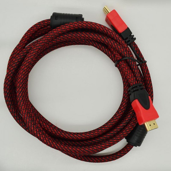 3M Ultra High Speed 1.4 HDMI 1.3 Cable red nylon mesh