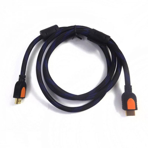 1.5m/5ft back&blue HDMI Cable with 2 Braid nylon mesh Version 1.4