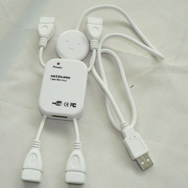 USB 2.0 Hi-speed 7 port mini Hub white