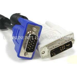 3 M DVI to VGA/SVGA/HD15 Pin LCD Monitor Video Cable