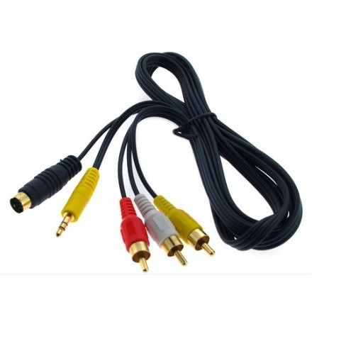 Gold Plated 7pin S-Video 3.5mm to 3RCA Composite Cable - 15FT