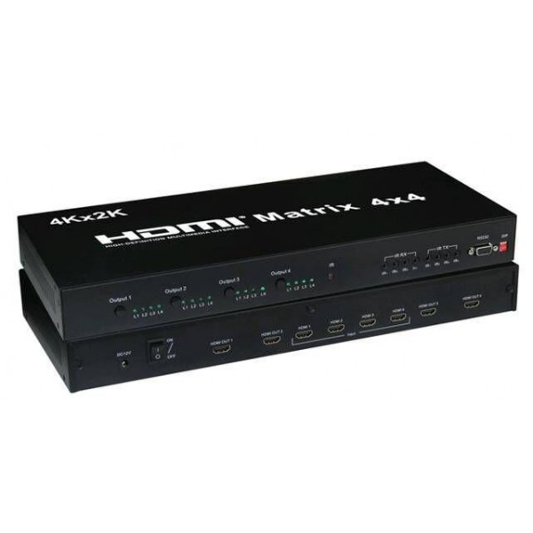 4K*2K 1.4V 4x4 HDMI Matrix Support 4K,bi-directional IR control ,RS232