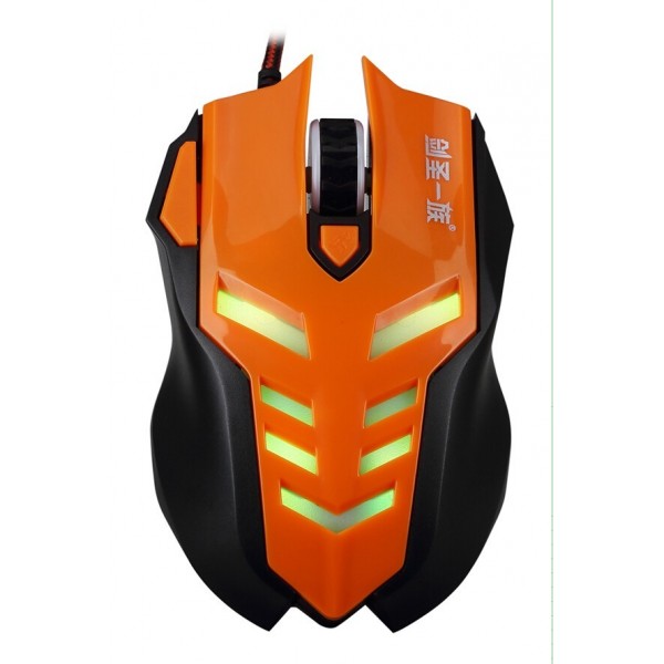 USB wired 1600DPI 5 Buttons Optical USB Gaming Mouse with colored lights,Orange